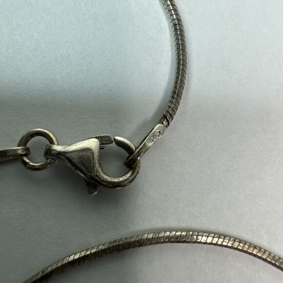 Sterling Silver 925 NECKLACE Italy Traditional Snake Chain 18 Inches 1mm Thick - Picture 5 of 6